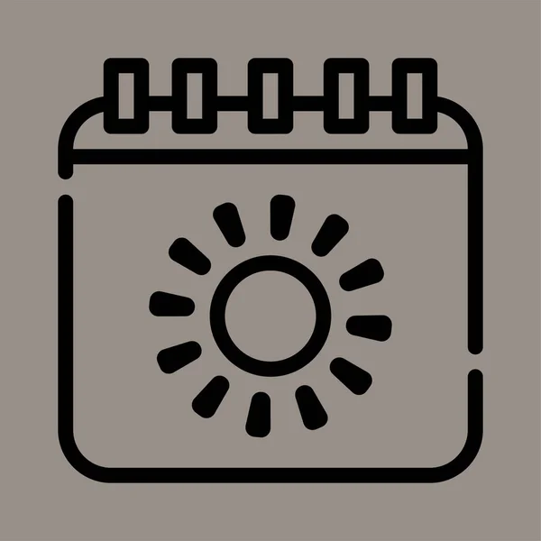 Ikona Logo Ilustracja Wektorowa Letniego Kalendarza Odizolowanego Szarym Tle Nadaje — Wektor stockowy