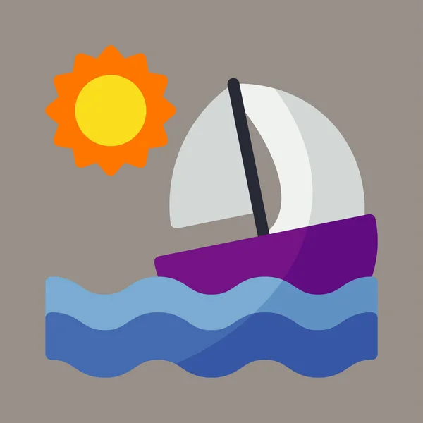 Symbol Logo Vektorillustration Des Segelschiffs Isoliert Auf Grauem Hintergrund Geeignet — Stockvektor