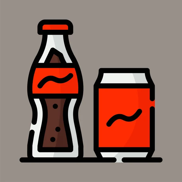 Icon Logo Vector Illustration Soda Isolated Gray Background Suitable Restaurant —  Vetores de Stock