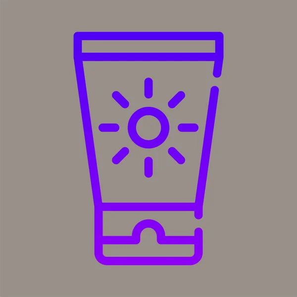 Icône Logo Illustration Vectorielle Crème Solaire Isolée Sur Fond Gris — Image vectorielle