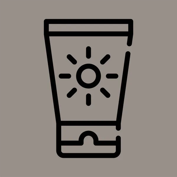 Icon Logo Vector Illustration Sun Cream Isolated Gray Background Suitable — Stockvektor