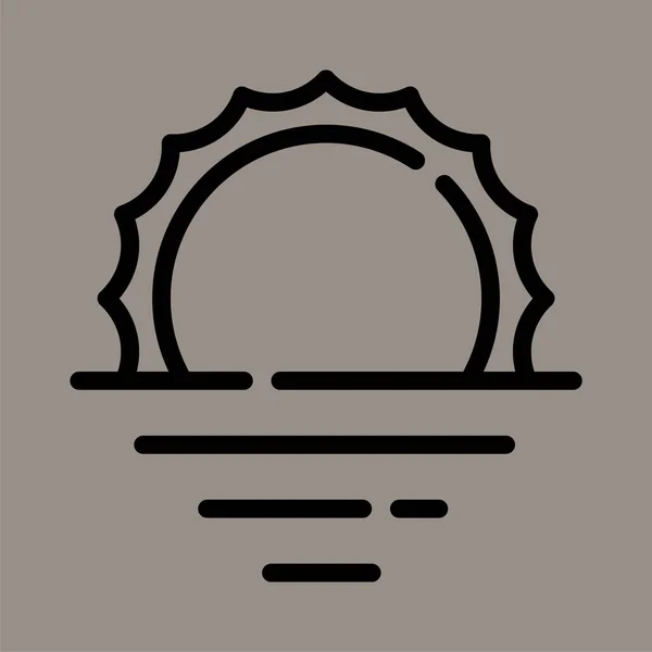Symbol Logo Vektorillustration Des Sonnenuntergangs Isoliert Auf Grauem Hintergrund Ideal — Stockvektor