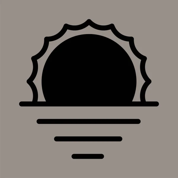 Icône Logo Illustration Vectorielle Coucher Soleil Isolé Sur Fond Gris — Image vectorielle