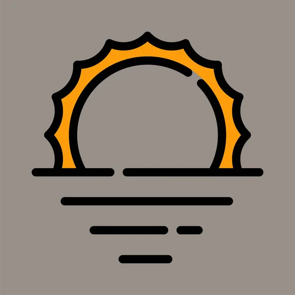 Икона Логотип Векторная Иллюстрация Заката Изолированы Сером Фоне Идеально Подходит — стоковый вектор
