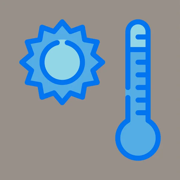 Εικονίδιο Λογότυπο Διανυσματική Απεικόνιση Θερμόμετρου Που Απομονώνεται Γκρι Φόντο Κατάλληλο — Διανυσματικό Αρχείο