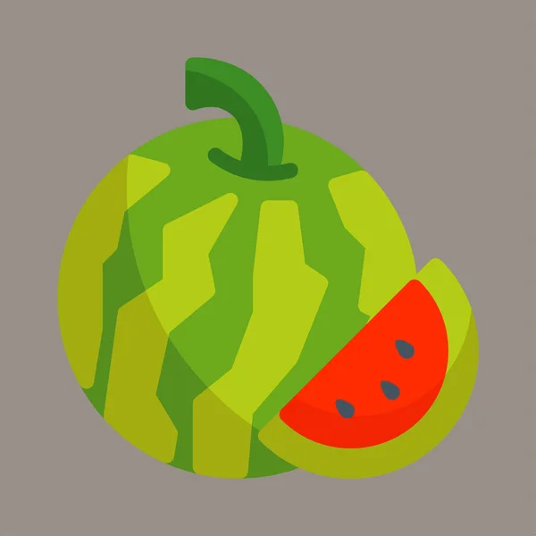 Icon Logo Vector Illustration Watermelon Isolated Gray Background Suitable Food — Stock vektor