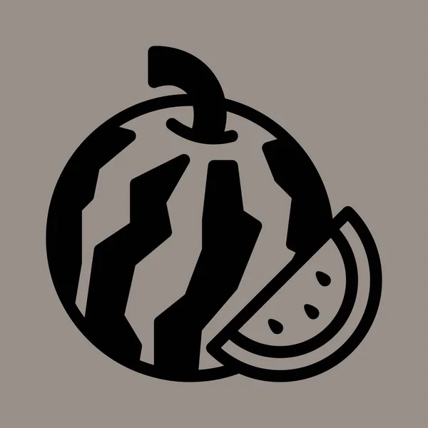 Icône Logo Illustration Vectorielle Pastèque Isolée Sur Fond Gris Convient — Image vectorielle