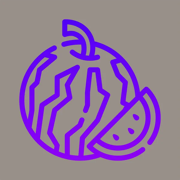 Піктограма Логотип Векторна Ілюстрація Кавуна Ізольовані Сірому Фоні Підходить Їжі — стоковий вектор