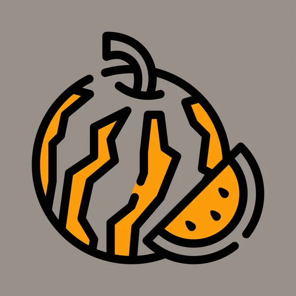 Icône Logo Illustration Vectorielle Pastèque Isolée Sur Fond Gris Convient — Image vectorielle