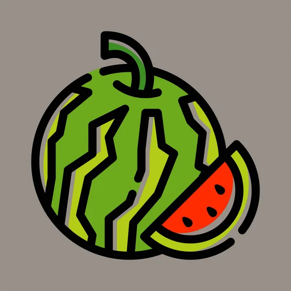 Icon Logo Vector Illustration Watermelon Isolated Gray Background Suitable Food — Vector de stock