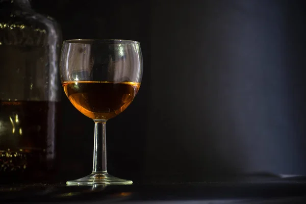 Wine Glasses Cognac Glass Table Close — Stock Photo, Image
