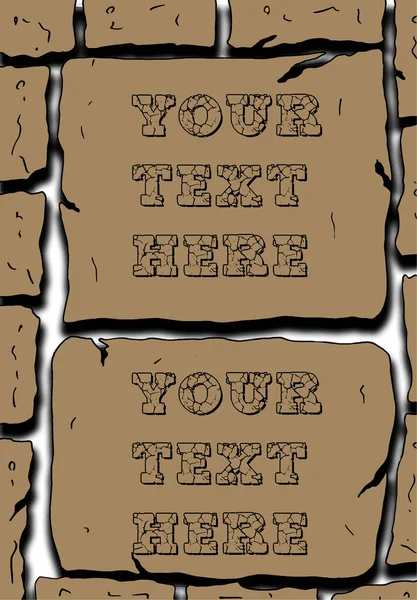 Stone Zeď Ilustrační Vektorové Pece Textovou Vrstvou Můžete Dát Své — Stockový vektor