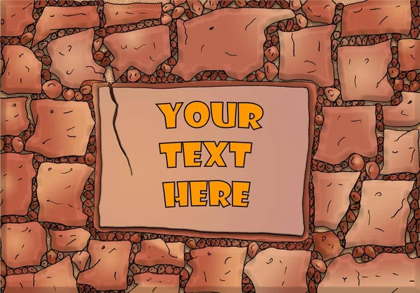 Stone Stěna Vektorové Ilustrace Pekárna Textovou Vrstvou Můžete Dát Své — Stockový vektor