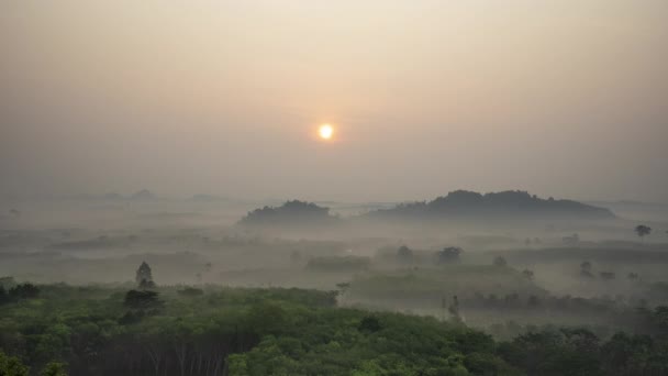Morning Sunrise Landscape Rural Area Surat Thani Province Southern Thailand — стоковое видео