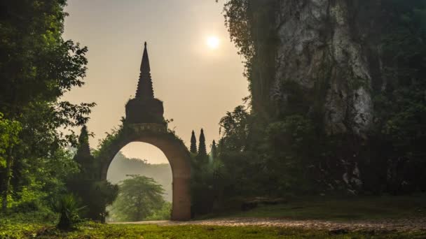 Surat Thani Thailand April 2022 Temple Gate Khao Nai Luang — 图库视频影像