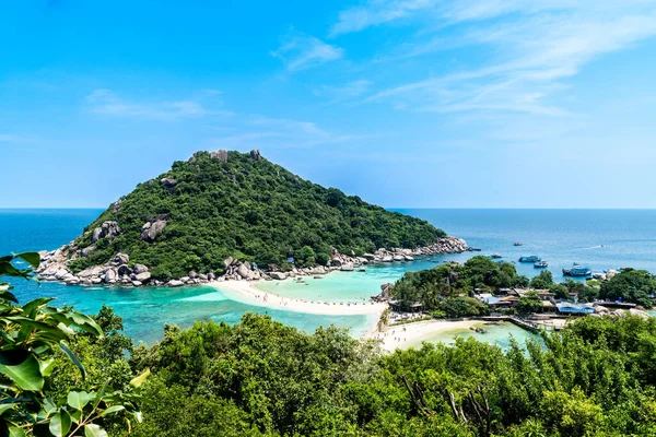 Vista Aérea Isla Koh Nang Yuan Vista Desde Popular Mirador — Foto de Stock