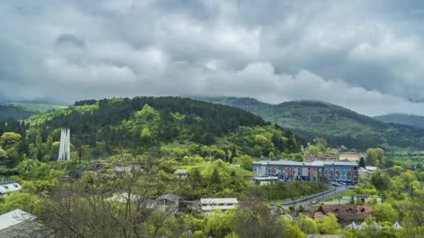 Dilijan Armenia May 2022 Time Lapse Clouds Moving Mountains City — Stock video