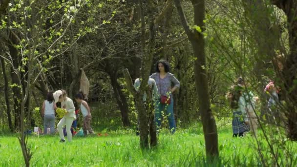 Dilijan Armenia April 2022 Elementary School Children Play Teachers Outdoor — стоковое видео