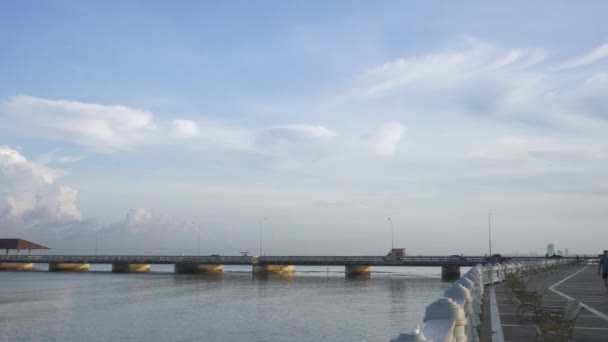 Ponte Que Liga Koh Loy Terra Principal Sri Racha Chon — Vídeo de Stock