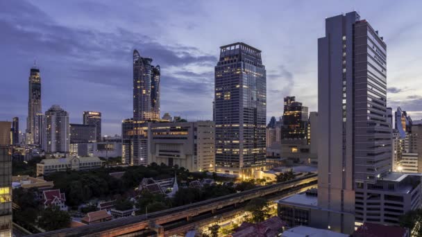 Bangkok Thailand August 2022 Time Lapse View Bangkok Bts Skytrain — Video