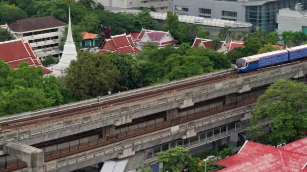 Bangkok Thailand August 2022 Time Lapse View Bangkok Bts Skytrain — Vídeos de Stock