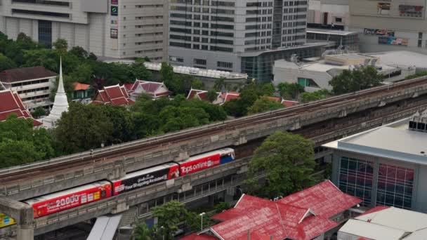 Bangkok Thailand August 2022 Time Lapse View Bangkok Bts Skytrain — ストック動画