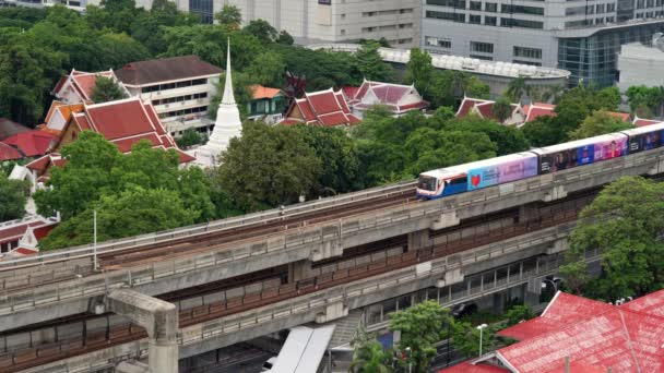 Bangkok Thailand August 2022 Time Lapse View Bangkok Bts Skytrain — 비디오