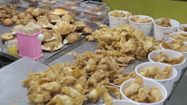Bangkok Thailand August 2022 Deep Fried Meat Fish Balls Other — Stok video