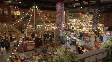 Bangkok, Thailand - 10 August 2022 - View of the food hall area inside Icon Siam food hall in Bangkok, Thailand