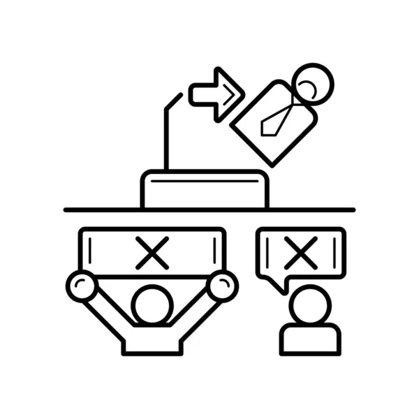 Икона Кандидата Против Которой Протестовали Люди Векторная Иллюстрация — стоковый вектор