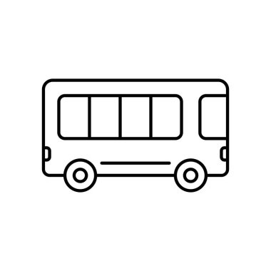 Otobüs Simgesi, Otobüsle Herhangi Bir Yeri Getir. Vektör İllüstrasyonu.