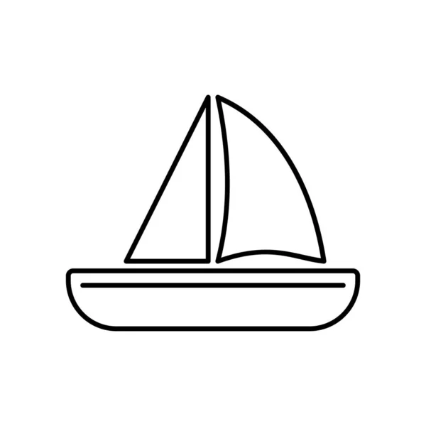 Båt Ikonen Njut Kanten Havet Eller Sjön Liten Båt Vektor — Stock vektor