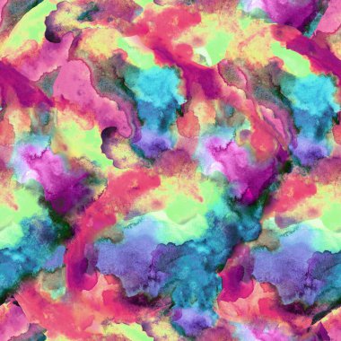 Suluboya çok renkli soyut lekeler pürüzsüz desen