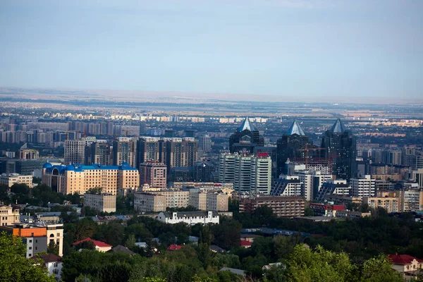 Vista Ciudad Almaty Día Verano República Kazajstán — Foto de Stock