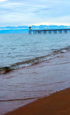 Issyk-Kul lake in the mountains of Kyrgyzstan.
