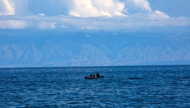 Lake Issyk-Kul in the mountains of Kyrgyzstan.