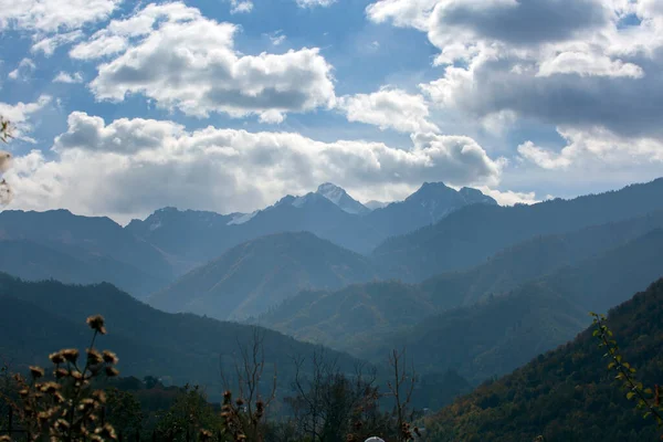 Paisagem Nas Montanhas Almaty Manhã Outono — Fotografia de Stock