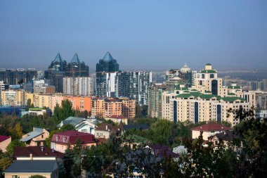 Almaty şehrinin manzarası, Kazakistan Cumhuriyeti, Asya.