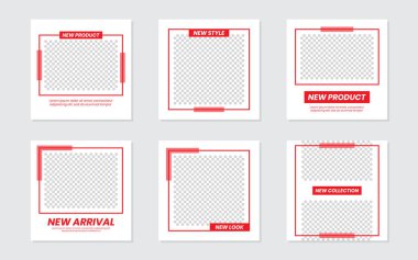 Düzenlenebilir Asgari Sosyal Medya Kırmızı Posta Şablonu. Kişisel & iş için. Herkes bu tasarımı kolaylıkla kullanabilir. Basit, zarif ve modern. Promosyon web afişi. Vektör İllüstrasyonu