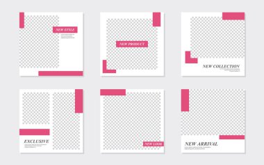 Düzenlenebilir Asgari Sosyal Medya Magenta Pembe Posta Şablonu. Kişisel & iş için. Herkes bu tasarımı kolaylıkla kullanabilir. Basit, zarif ve modern. Promosyon web afişi. Vektör İllüstrasyonu