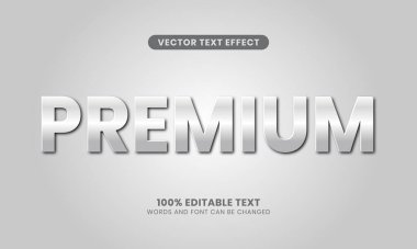 Düzenlenebilir Gümüş Metin Efekti. Basit, modern, stilist ve zarif. Düzenlemesi kolay. Grafik tasarımı. Vektör illüstrasyonu. 