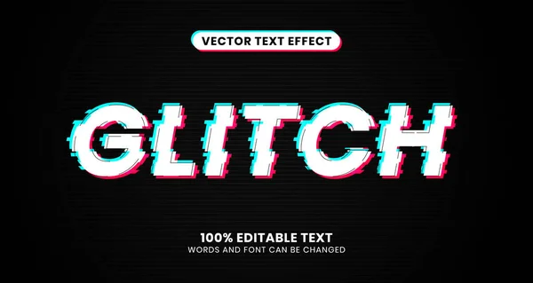 Editable Glitch Text Effect Easy Edit Modern Simple Stylish Vector — Vetor de Stock