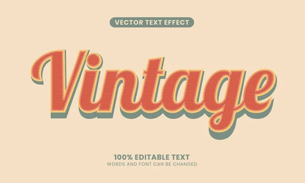 Editable Vintage Text Effect Easy Use Vector Illustration — Vetor de Stock