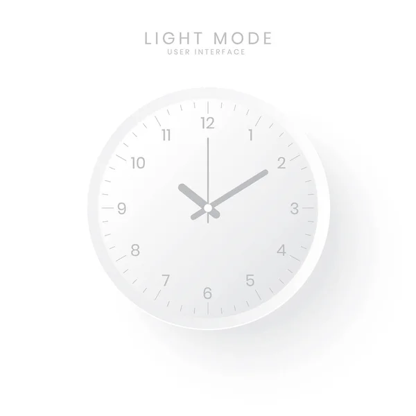 Clock Light Mode Simple Elegant Minimalist Website Apps Design Vector — Stock Vector