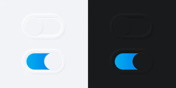Minimalist Switch Button Neumorphism Design White Black Simple Modern Elegant Gráficos vectoriales