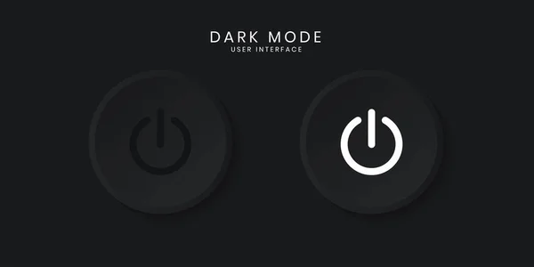 Dark Mode Power User Interface Neumorphism Design Simple Modern Minimalist Vectores de stock libres de derechos