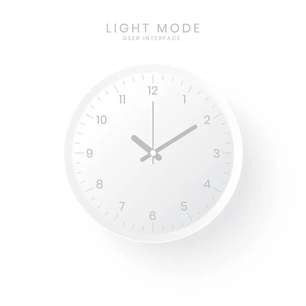 Clock Light Mode Simple Elegant Minimalist Website Apps Design Vector Vector de stock