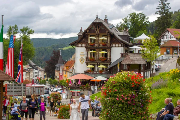 Triberg Července 2017 Tradiční Styl Domy Regionu Schwarzwald Německo — Stock fotografie