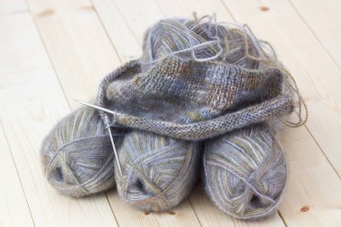 yün iplik ve iğne.