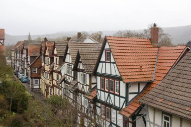 Almanya 'nın Werra Vadisi' ndeki Bad Sooden Allendorf kasabası, Hessen.